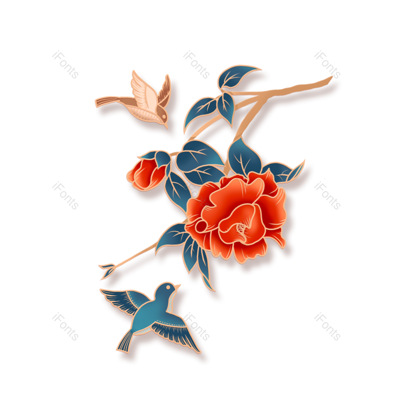 装饰图片,中国风元素,素材PNG,花朵免抠素材